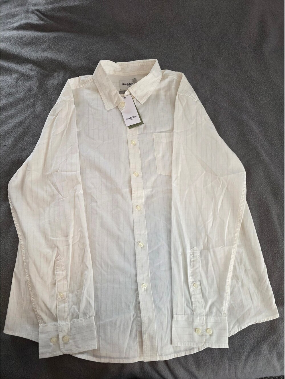 Goodfellow & Co Men’s Comfort Wear Long Sleeve Button Down Shirt White XL NWT